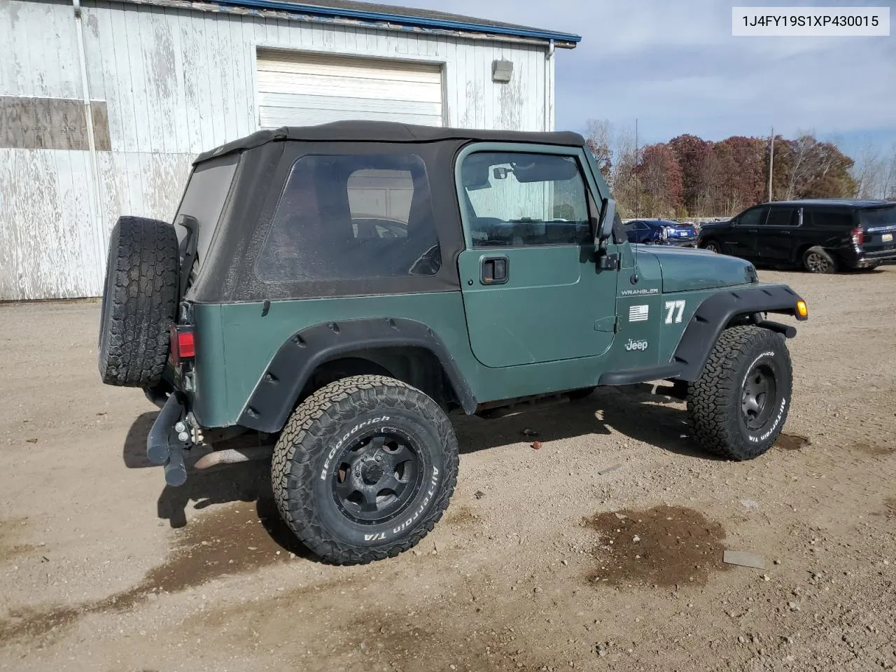 1999 Jeep Wrangler / Tj Sport VIN: 1J4FY19S1XP430015 Lot: 77636044