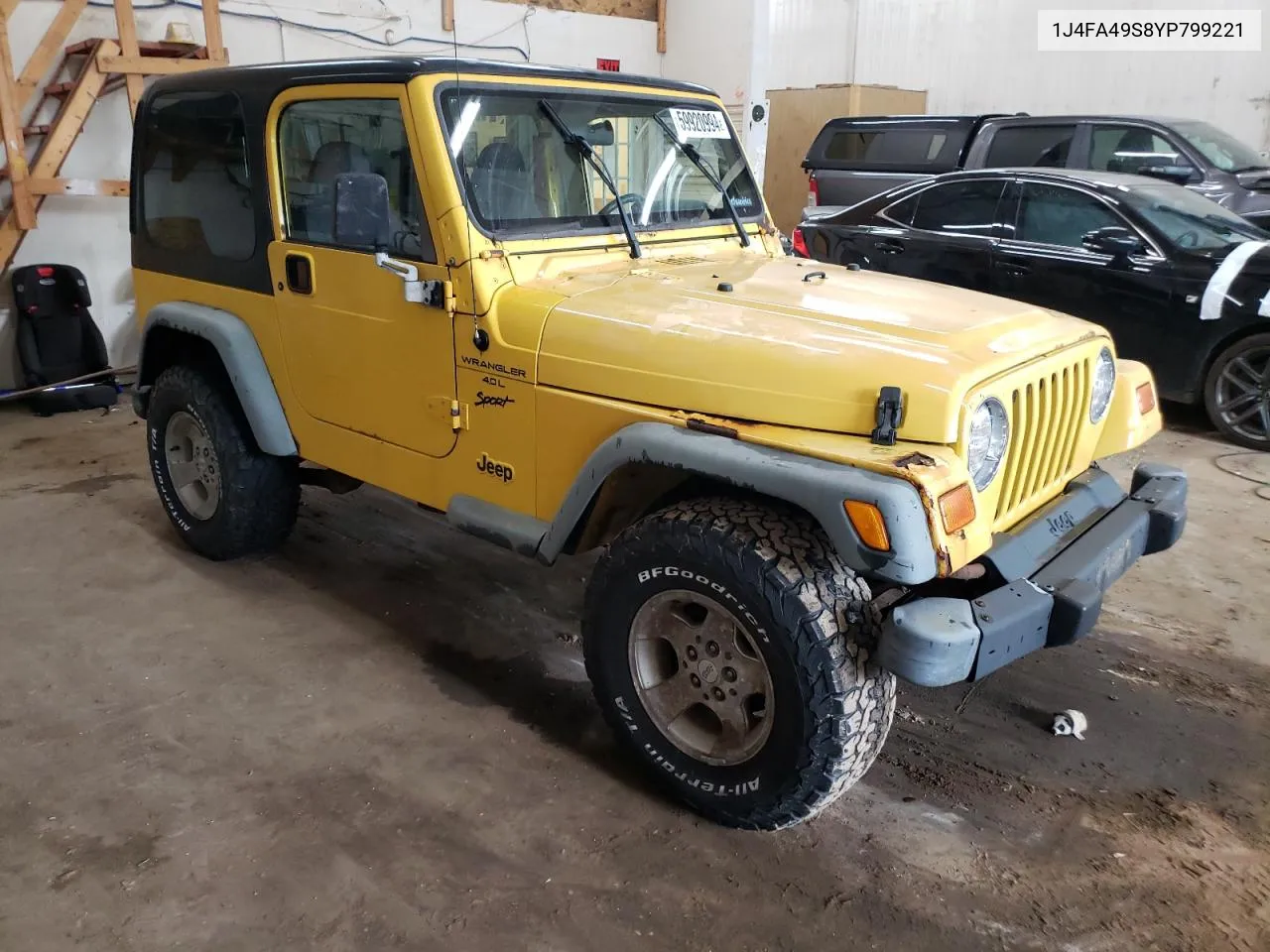 2000 Jeep Wrangler / Tj Sport VIN: 1J4FA49S8YP799221 Lot: 59920994