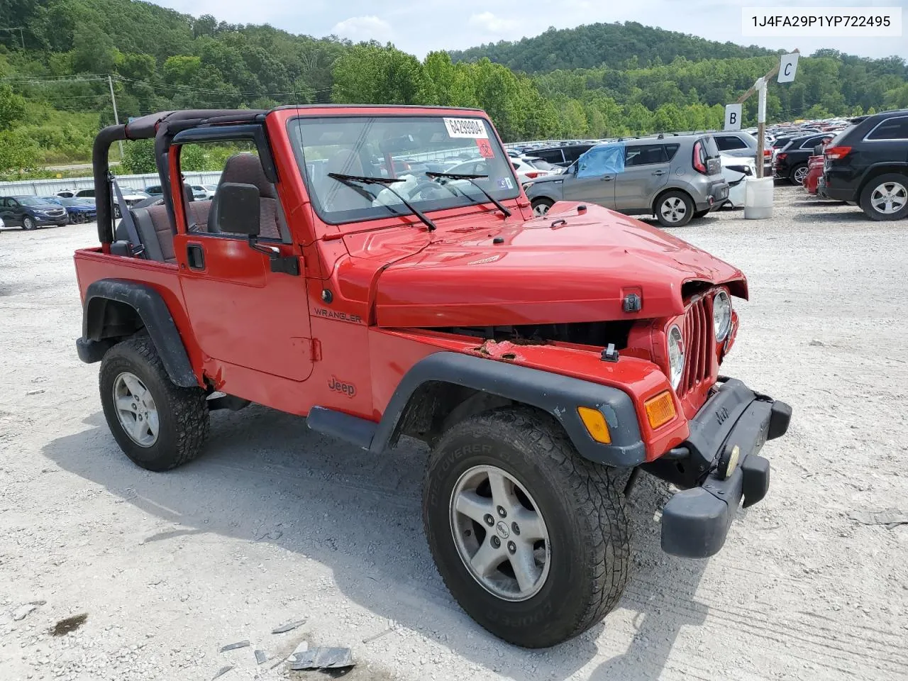 2000 Jeep Wrangler / Tj Se VIN: 1J4FA29P1YP722495 Lot: 64299904