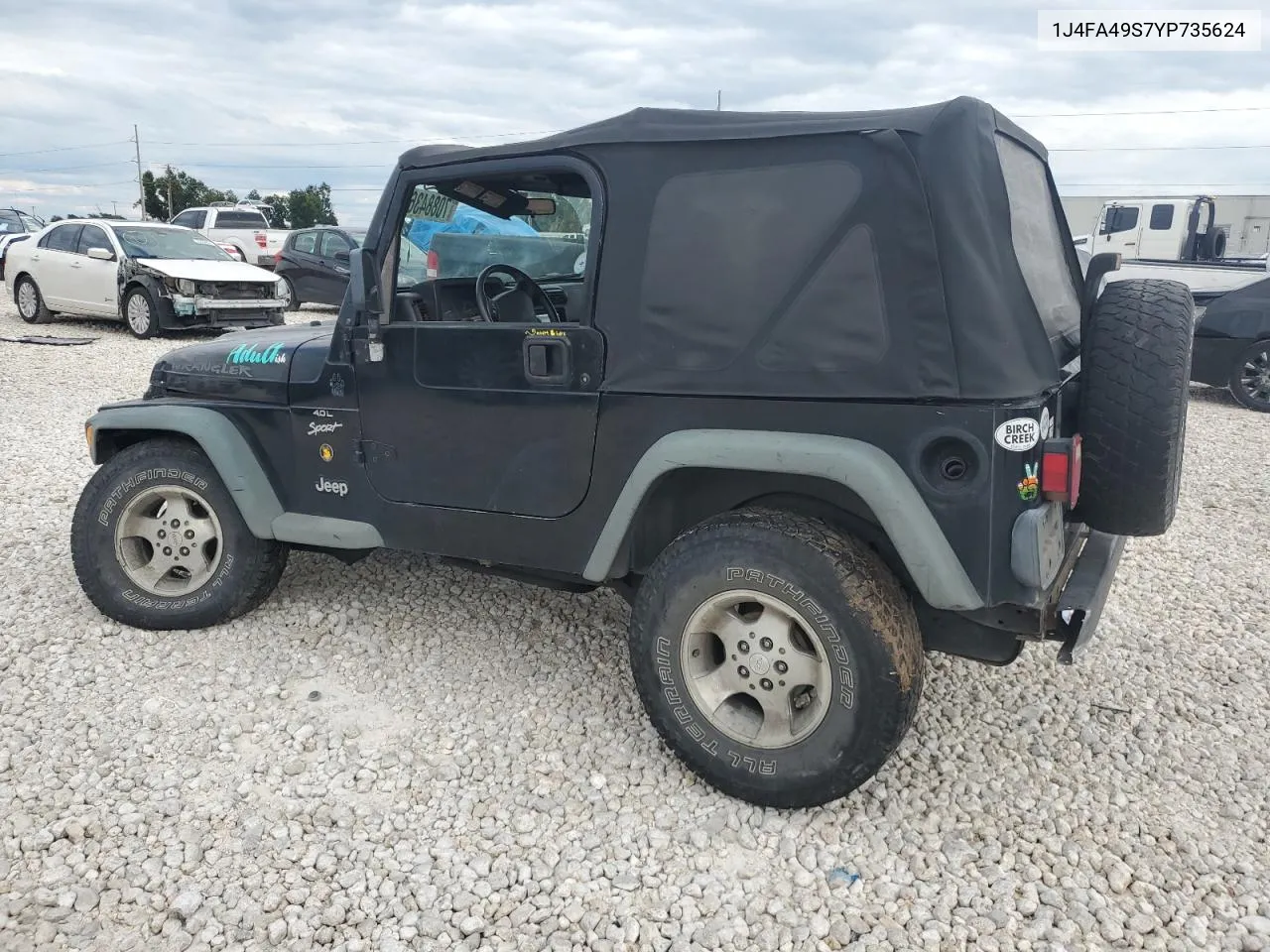 2000 Jeep Wrangler / Tj Sport VIN: 1J4FA49S7YP735624 Lot: 70884364