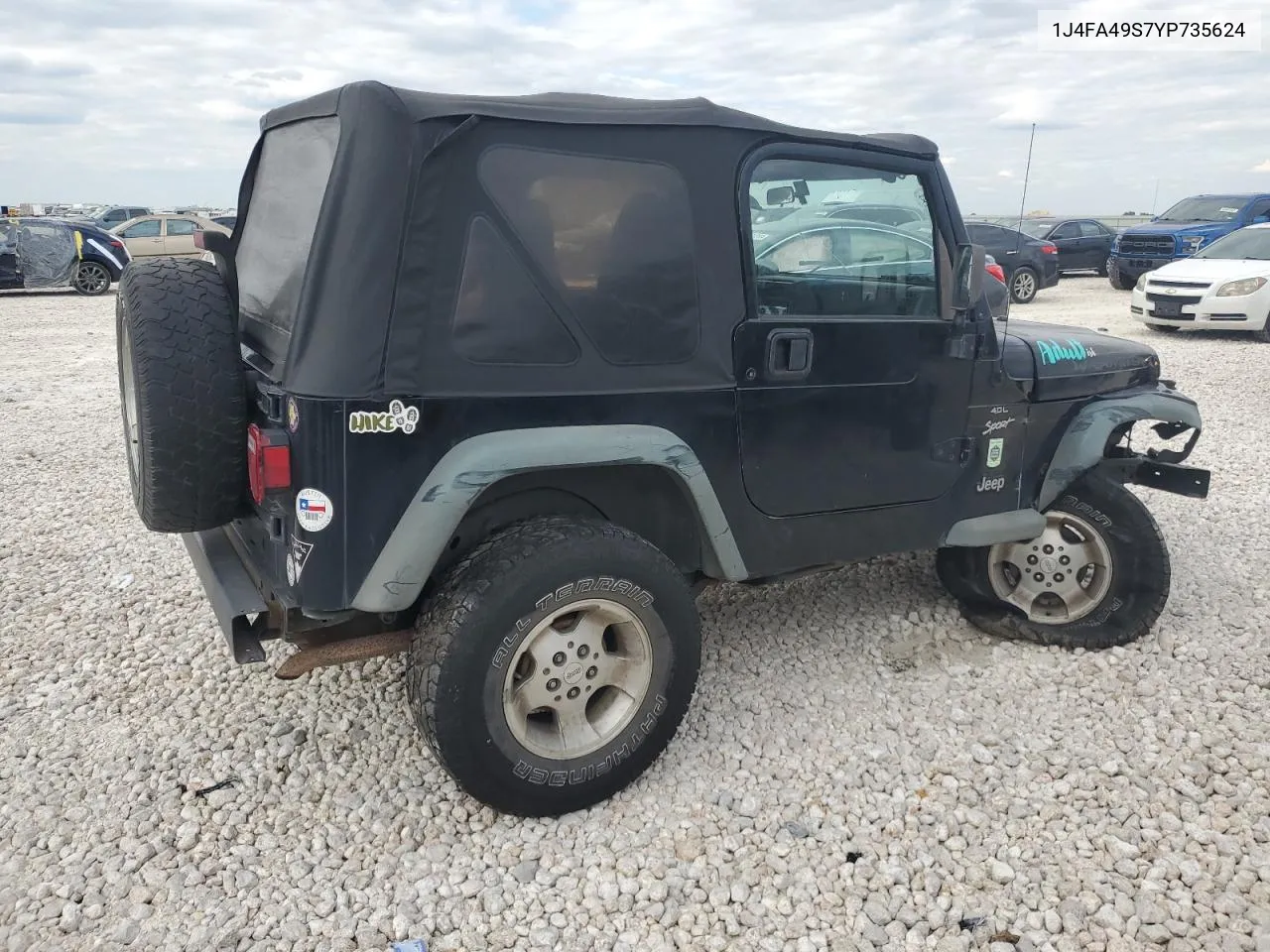 2000 Jeep Wrangler / Tj Sport VIN: 1J4FA49S7YP735624 Lot: 70884364