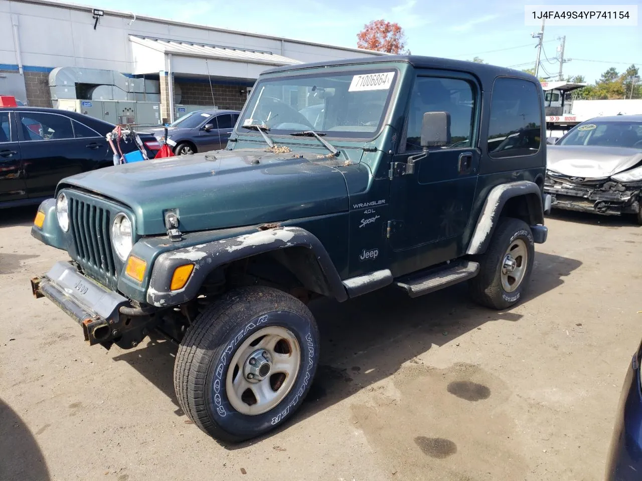 2000 Jeep Wrangler / Tj Sport VIN: 1J4FA49S4YP741154 Lot: 71006864