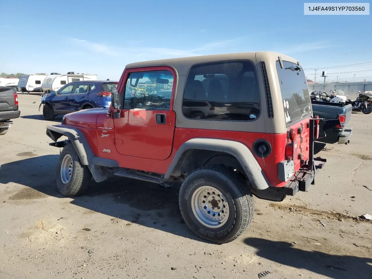 2000 Jeep Wrangler / Tj Sport VIN: 1J4FA49S1YP703560 Lot: 73647844