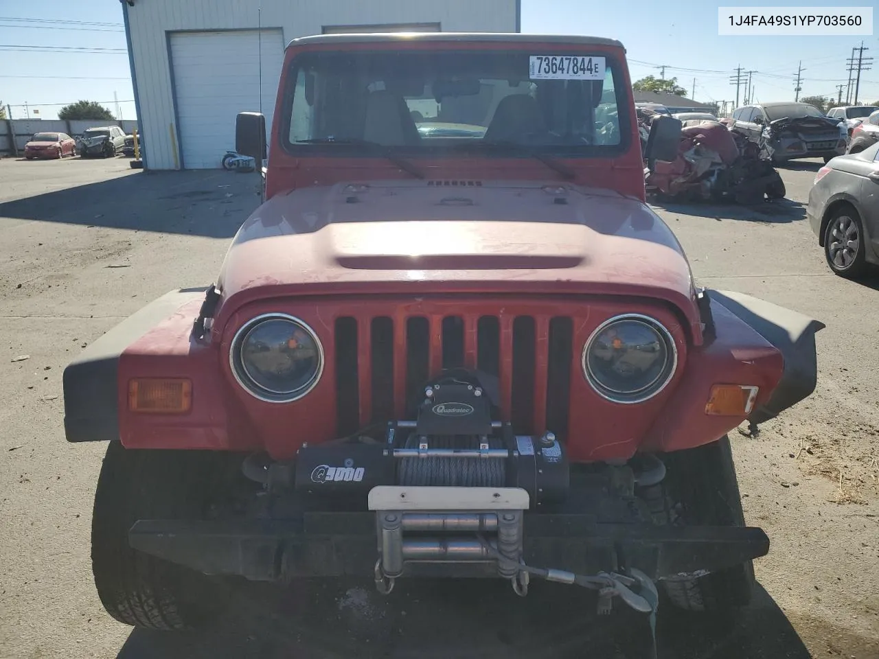 2000 Jeep Wrangler / Tj Sport VIN: 1J4FA49S1YP703560 Lot: 73647844