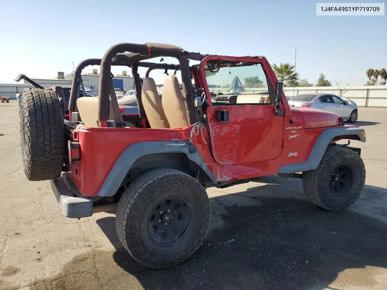 2000 Jeep Wrangler / Tj Sport VIN: 1J4FA49S1YP719709 Lot: 74358464