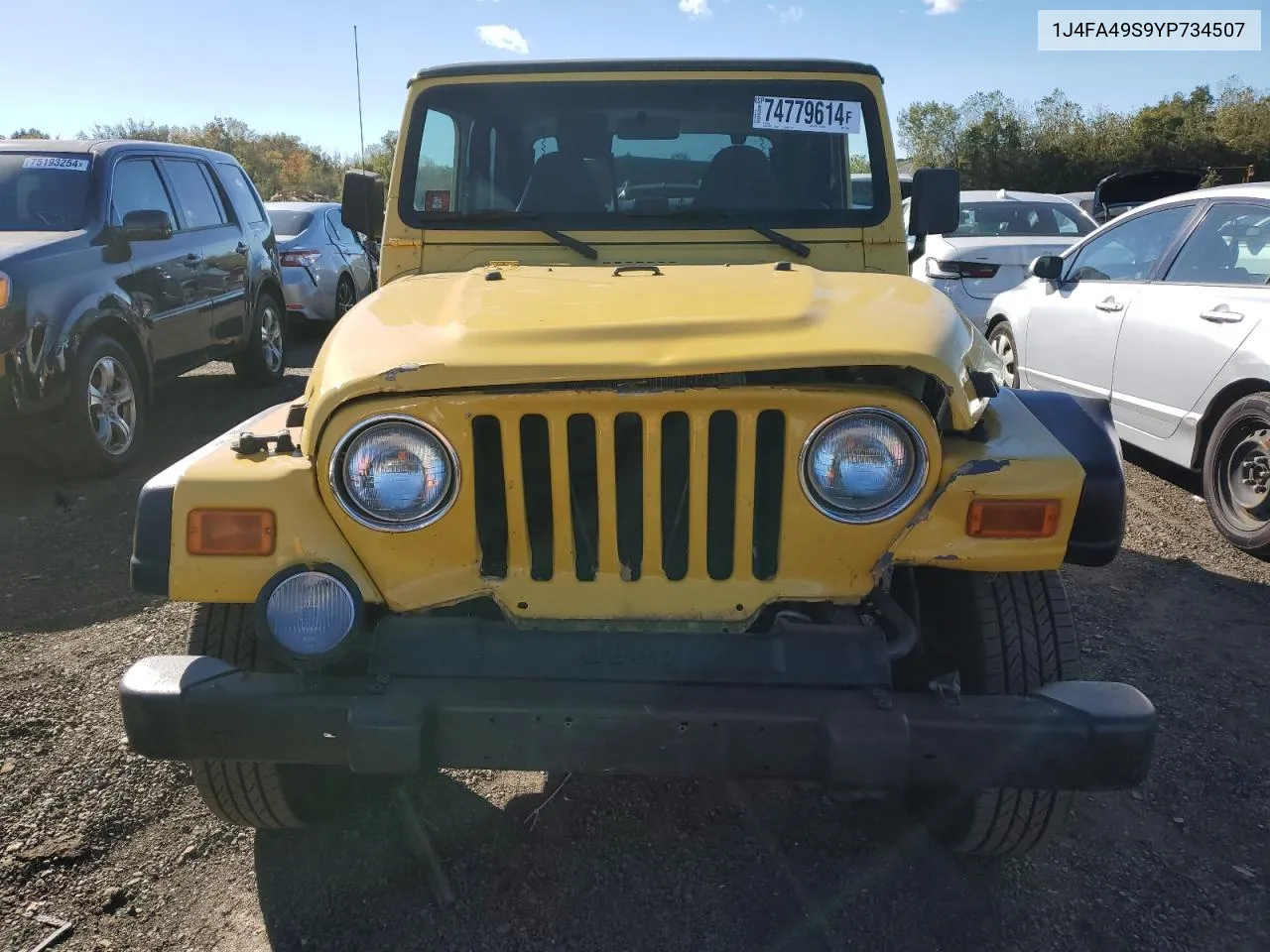 2000 Jeep Wrangler / Tj Sport VIN: 1J4FA49S9YP734507 Lot: 74779614