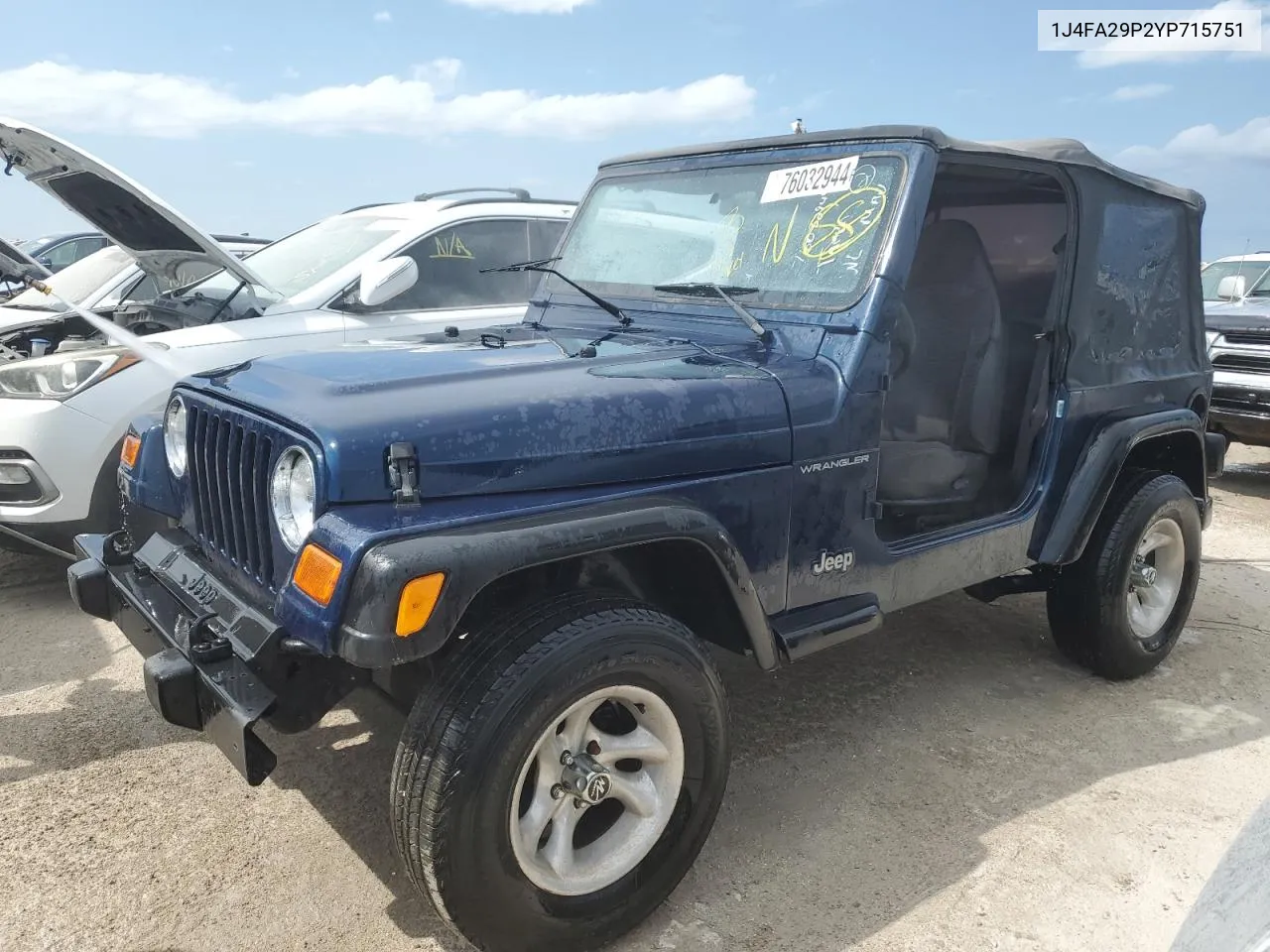 2000 Jeep Wrangler / Tj Se VIN: 1J4FA29P2YP715751 Lot: 76032944