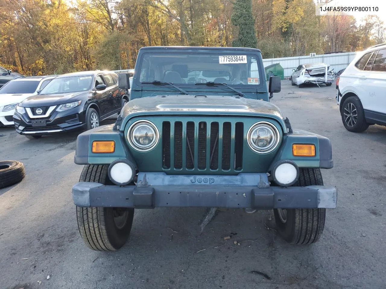 2000 Jeep Wrangler / Tj Sahara VIN: 1J4FA59S9YP800110 Lot: 77593844