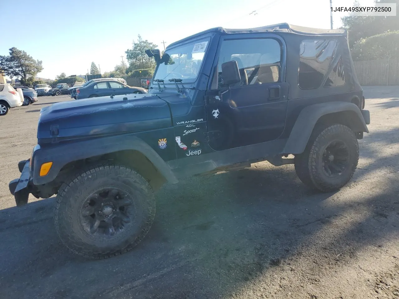 2000 Jeep Wrangler / Tj Sport VIN: 1J4FA49SXYP792500 Lot: 78087144