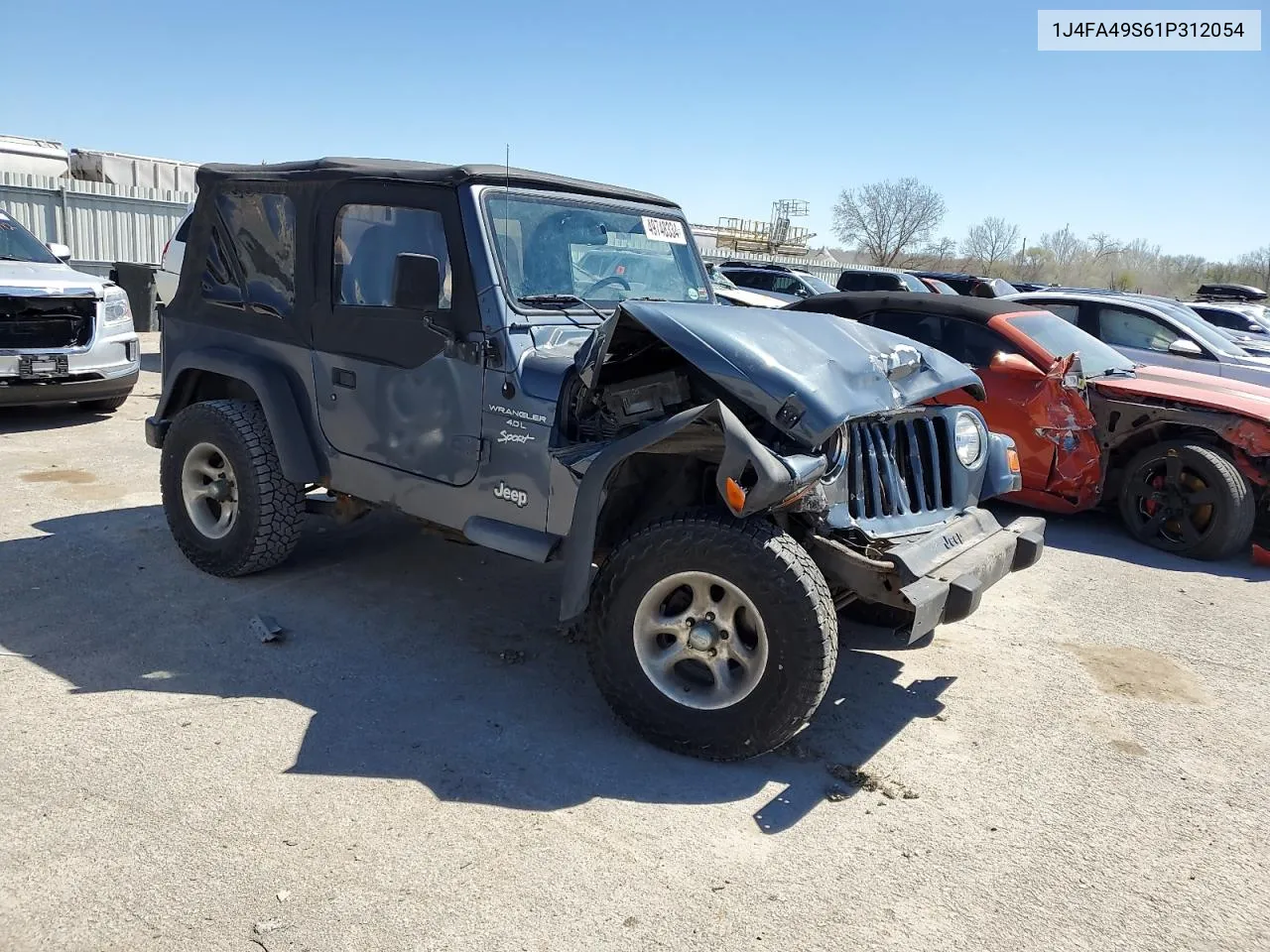 2001 Jeep Wrangler / Tj Sport VIN: 1J4FA49S61P312054 Lot: 49748334