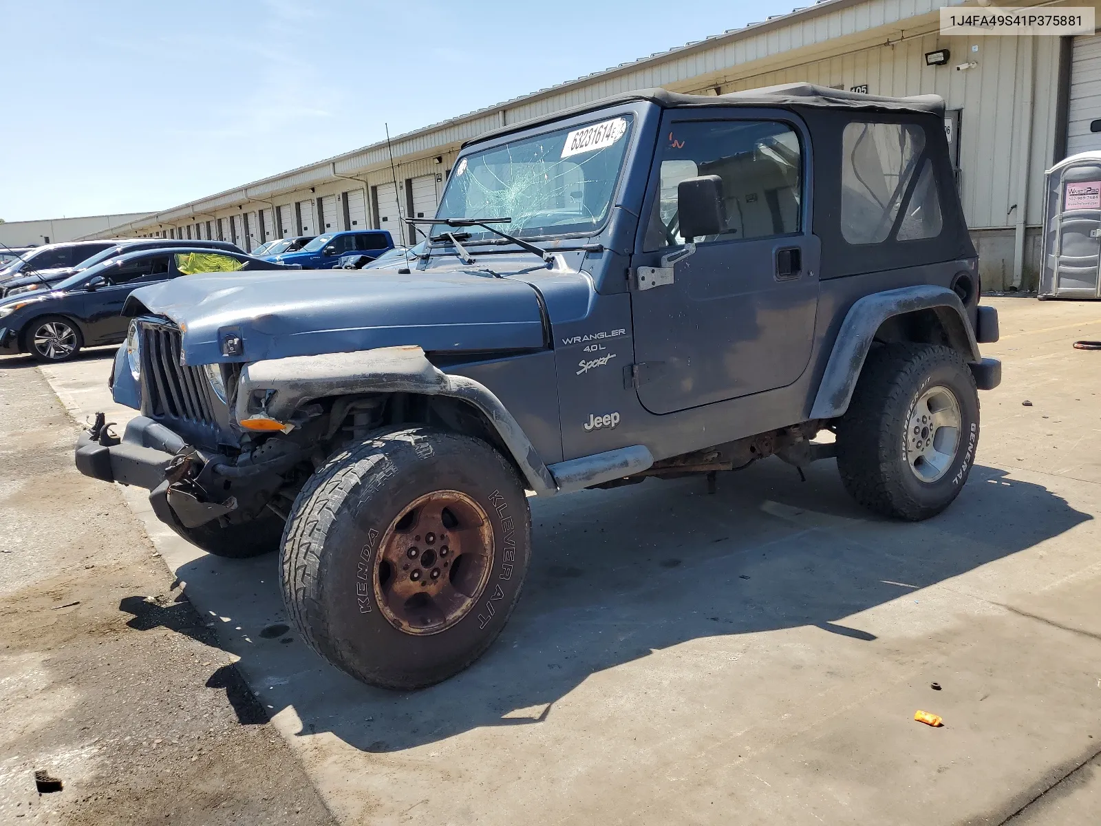 2001 Jeep Wrangler / Tj Sport VIN: 1J4FA49S41P375881 Lot: 63231614