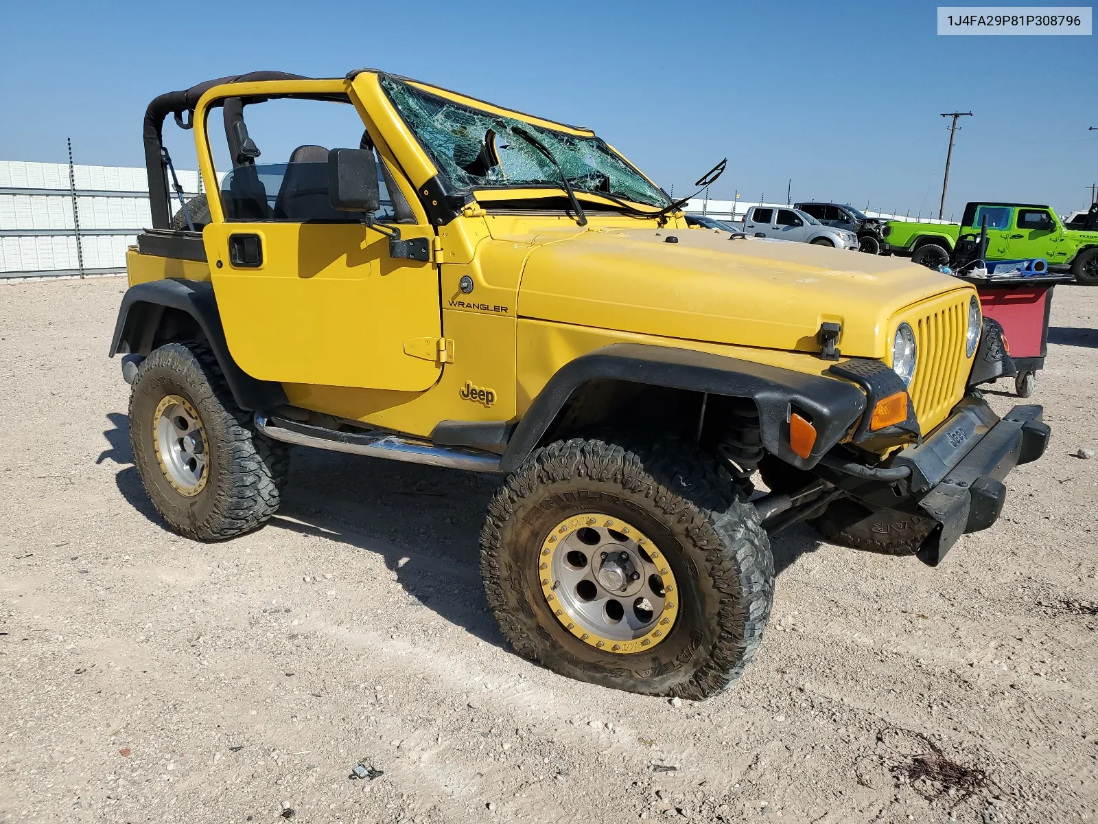 2001 Jeep Wrangler / Tj Se VIN: 1J4FA29P81P308796 Lot: 66028964