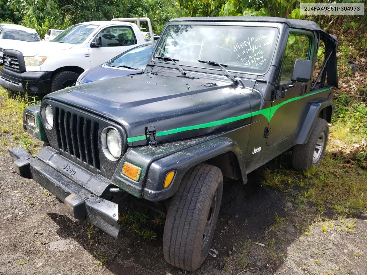 2001 Jeep Wrangler / VIN: 2J4FA49S61P304973 Lot: 67931854