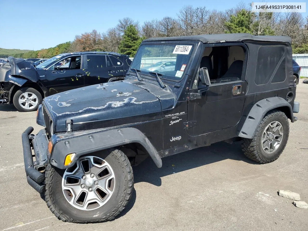 2001 Jeep Wrangler / Tj Sport VIN: 1J4FA49S31P308141 Lot: 68112064