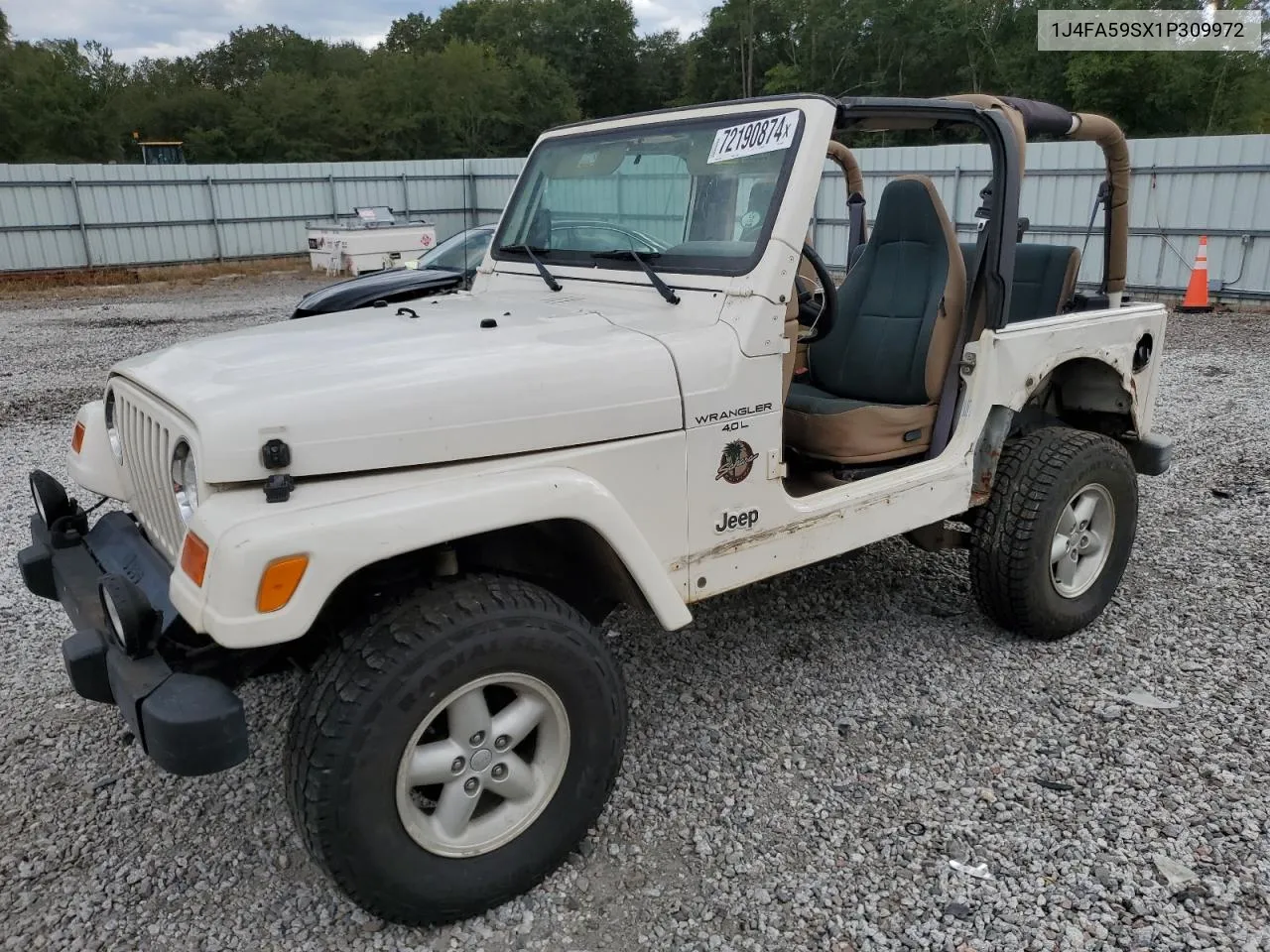 2001 Jeep Wrangler / Tj Sahara VIN: 1J4FA59SX1P309972 Lot: 72190874