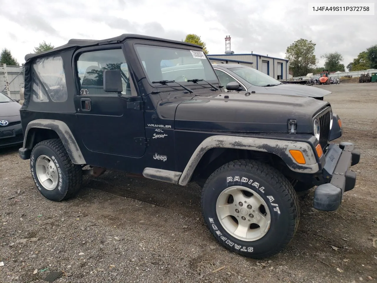 2001 Jeep Wrangler / Tj Sport VIN: 1J4FA49S11P372758 Lot: 72836504