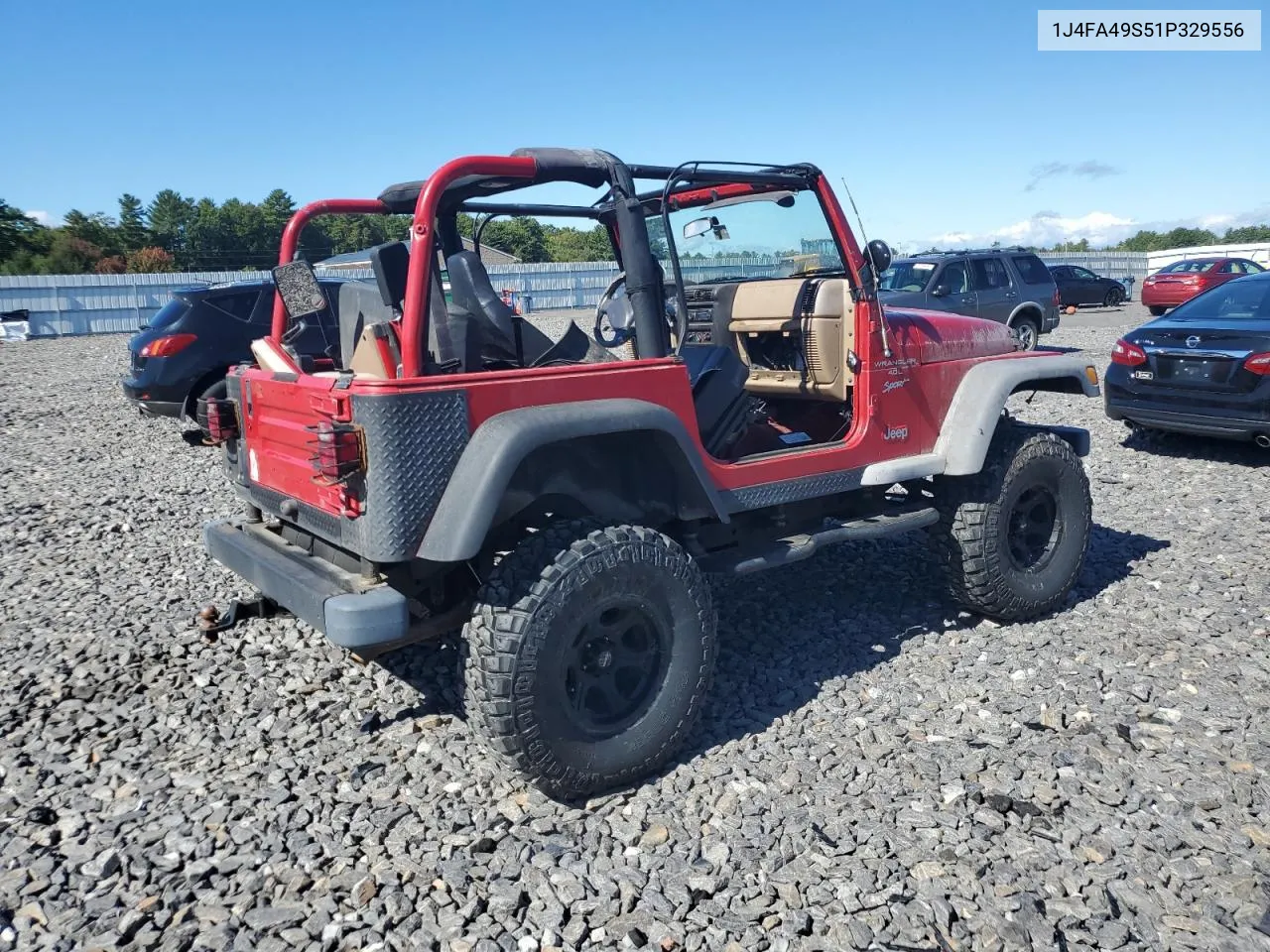 2001 Jeep Wrangler / Tj Sport VIN: 1J4FA49S51P329556 Lot: 73151174