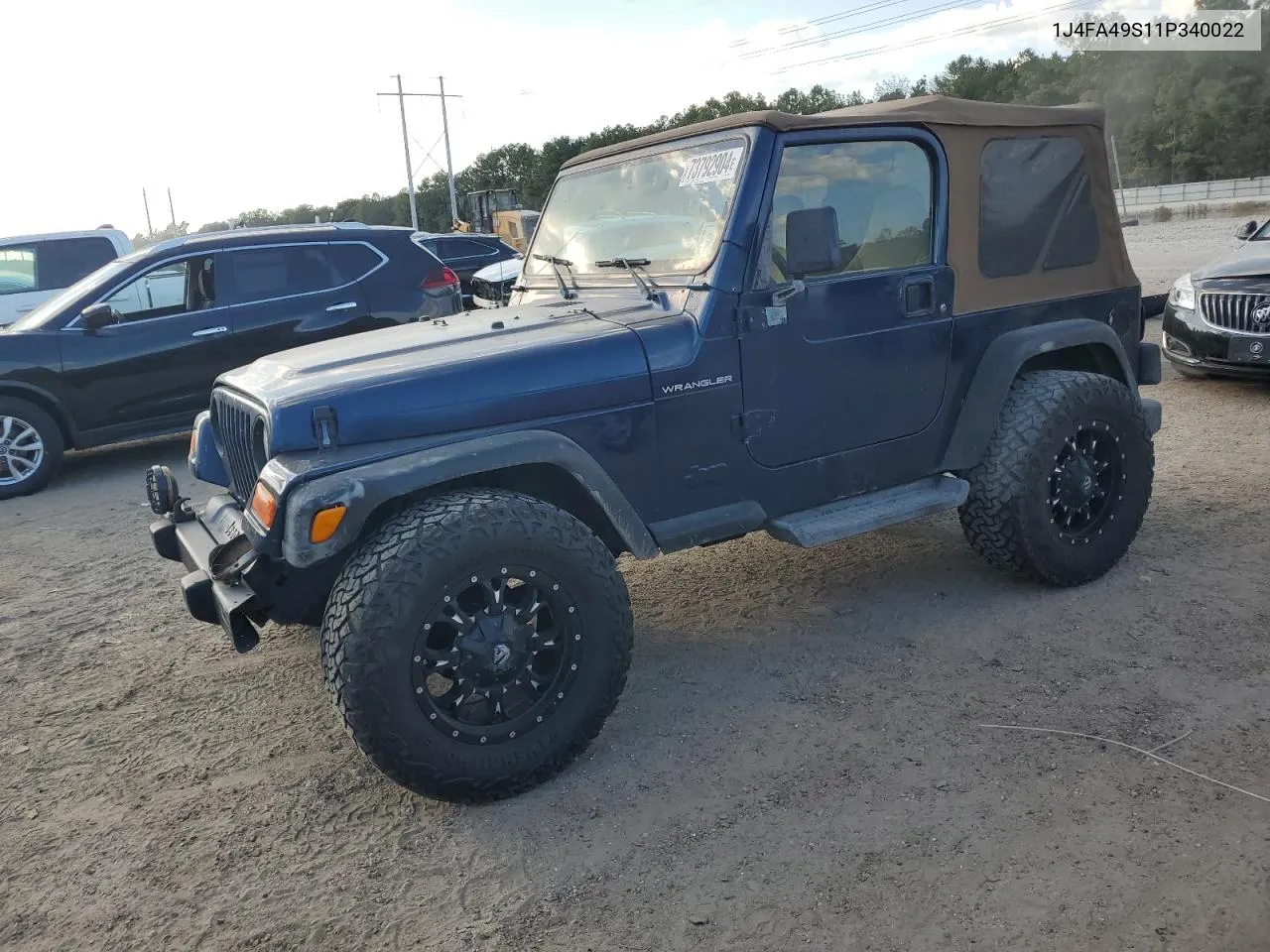 2001 Jeep Wrangler / Tj Sport VIN: 1J4FA49S11P340022 Lot: 73792904