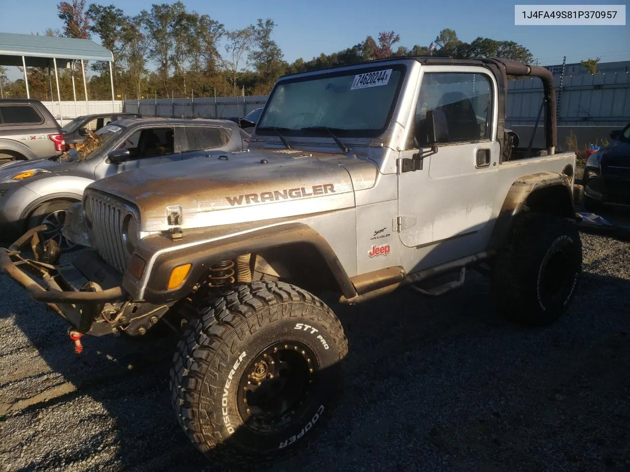 2001 Jeep Wrangler / Tj Sport VIN: 1J4FA49S81P370957 Lot: 74620244