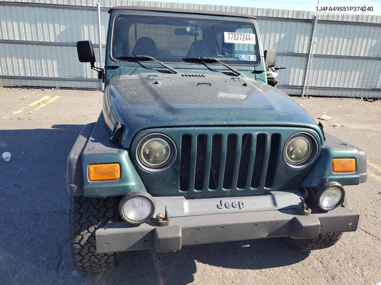 2001 Jeep Wrangler / Tj Sport VIN: 1J4FA49S51P374240 Lot: 77827244