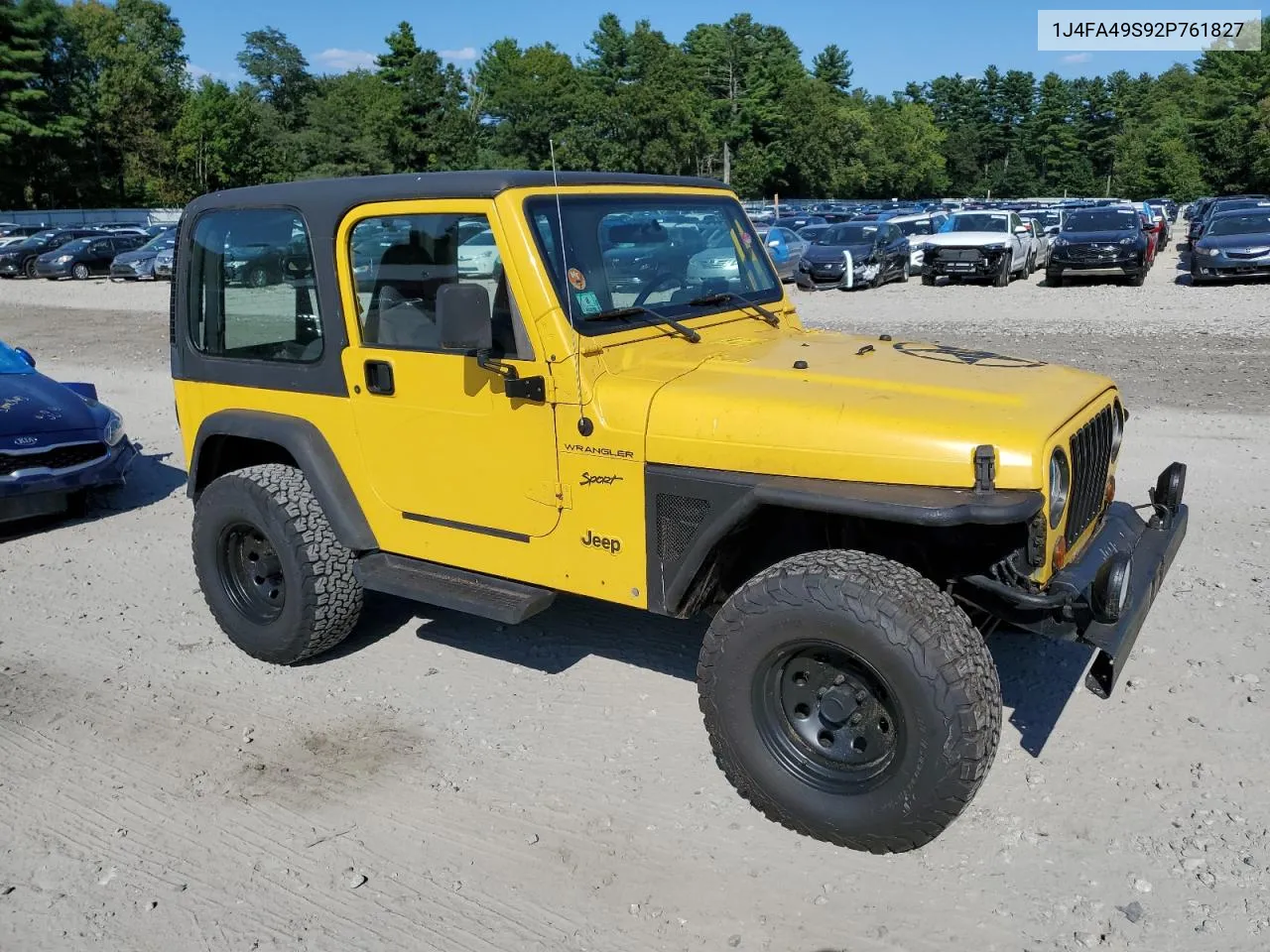 2002 Jeep Wrangler / Tj Sport VIN: 1J4FA49S92P761827 Lot: 70080024