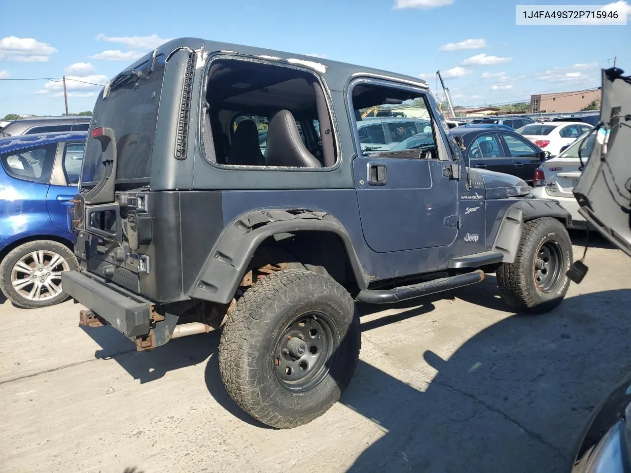 2002 Jeep Wrangler / Tj Sport VIN: 1J4FA49S72P715946 Lot: 70884114