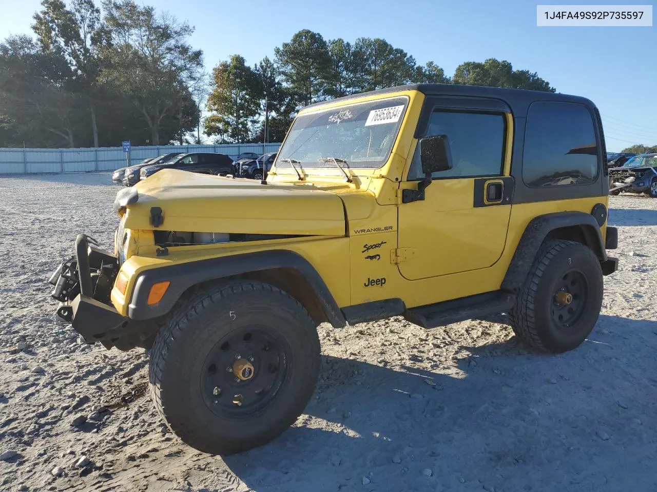 2002 Jeep Wrangler / Tj Sport VIN: 1J4FA49S92P735597 Lot: 76953634