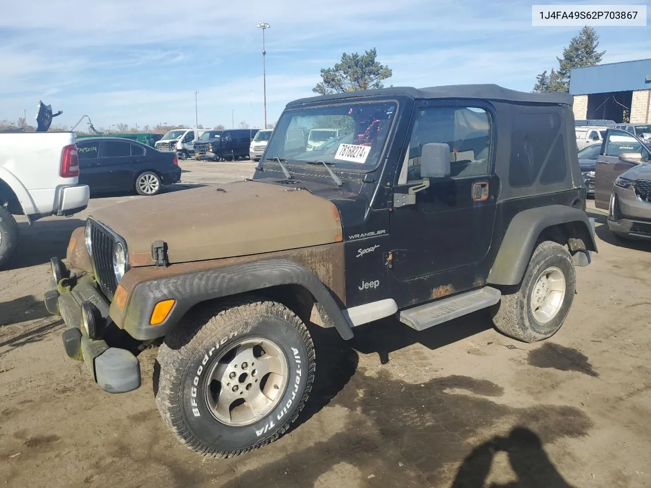 2002 Jeep Wrangler / Tj Sport VIN: 1J4FA49S62P703867 Lot: 78168274