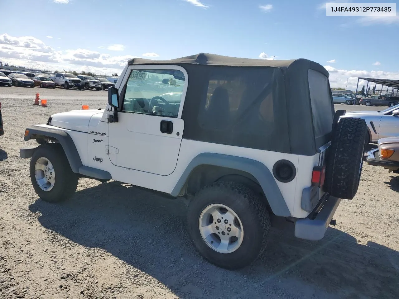 2002 Jeep Wrangler / Tj Sport VIN: 1J4FA49S12P773485 Lot: 78236224