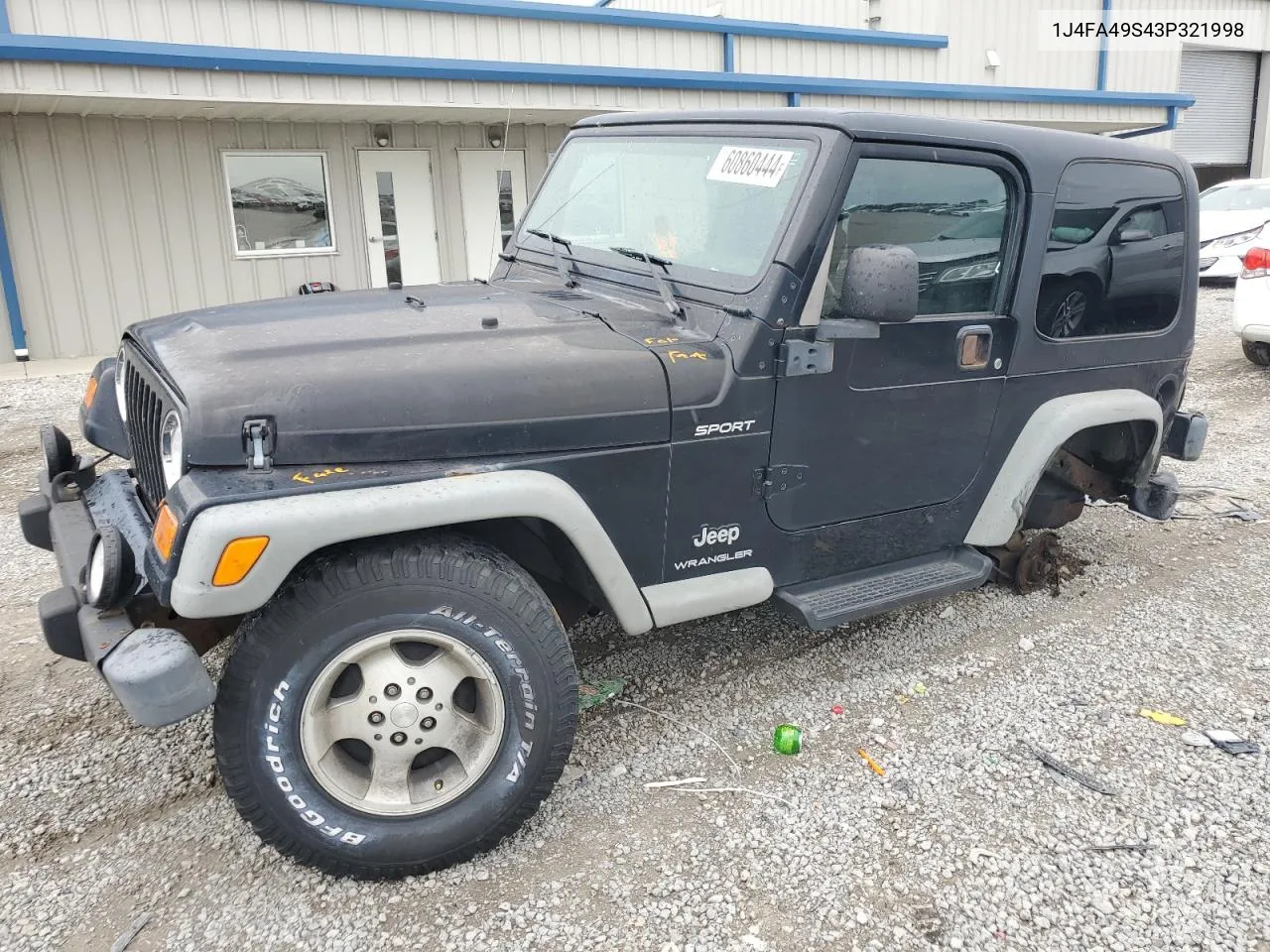 2003 Jeep Wrangler / Tj Sport VIN: 1J4FA49S43P321998 Lot: 60860444