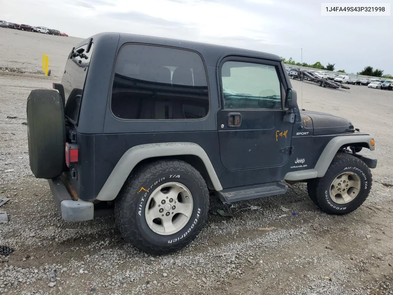 2003 Jeep Wrangler / Tj Sport VIN: 1J4FA49S43P321998 Lot: 60860444