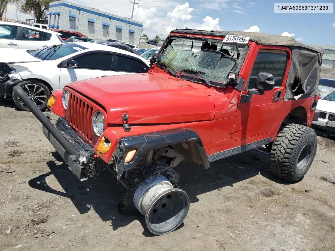 2003 Jeep Wrangler / Tj Rubicon VIN: 1J4FA69S63P371233 Lot: 61707304