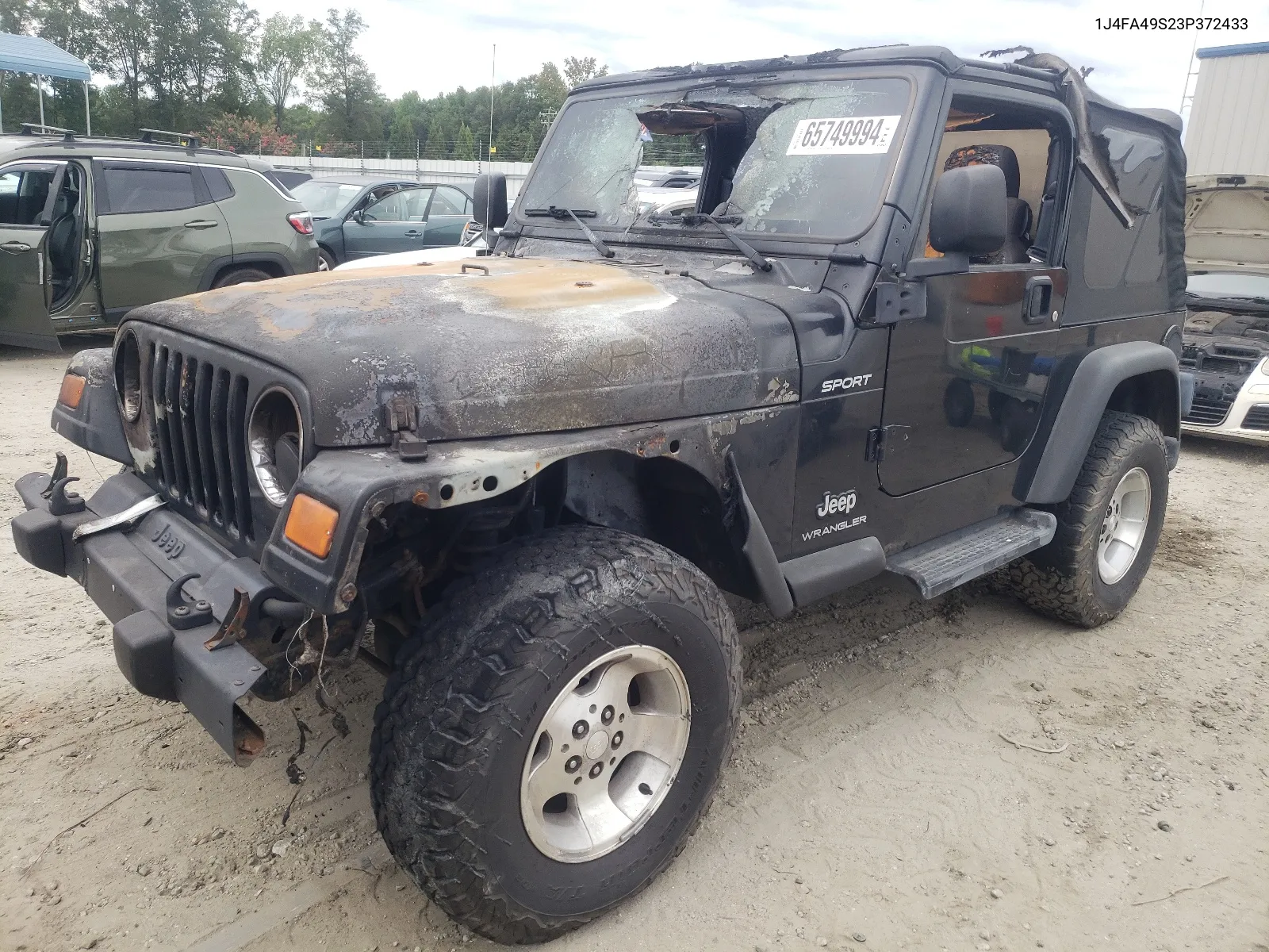 2003 Jeep Wrangler / Tj Sport VIN: 1J4FA49S23P372433 Lot: 65749994