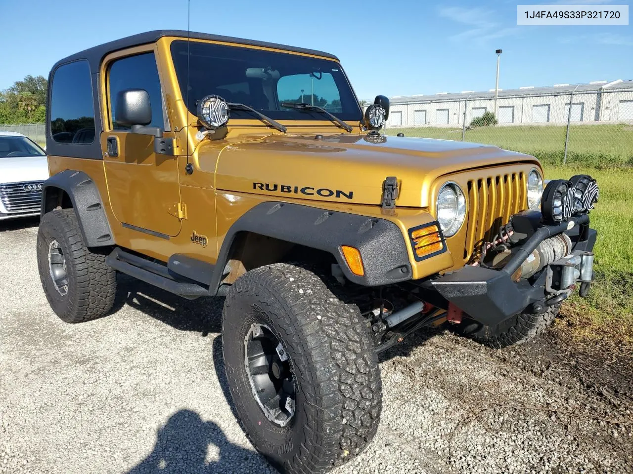 2003 Jeep Wrangler / Tj Sport VIN: 1J4FA49S33P321720 Lot: 74138154