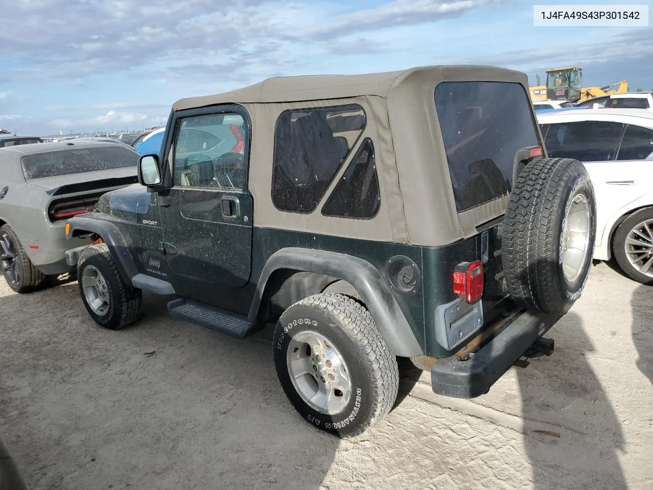 2003 Jeep Wrangler / Tj Sport VIN: 1J4FA49S43P301542 Lot: 75704824