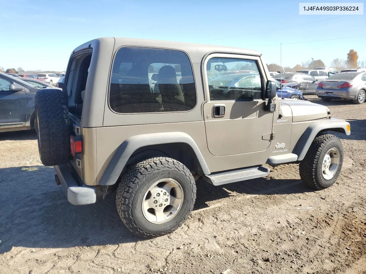 2003 Jeep Wrangler / Tj Sport VIN: 1J4FA49S03P336224 Lot: 77538814