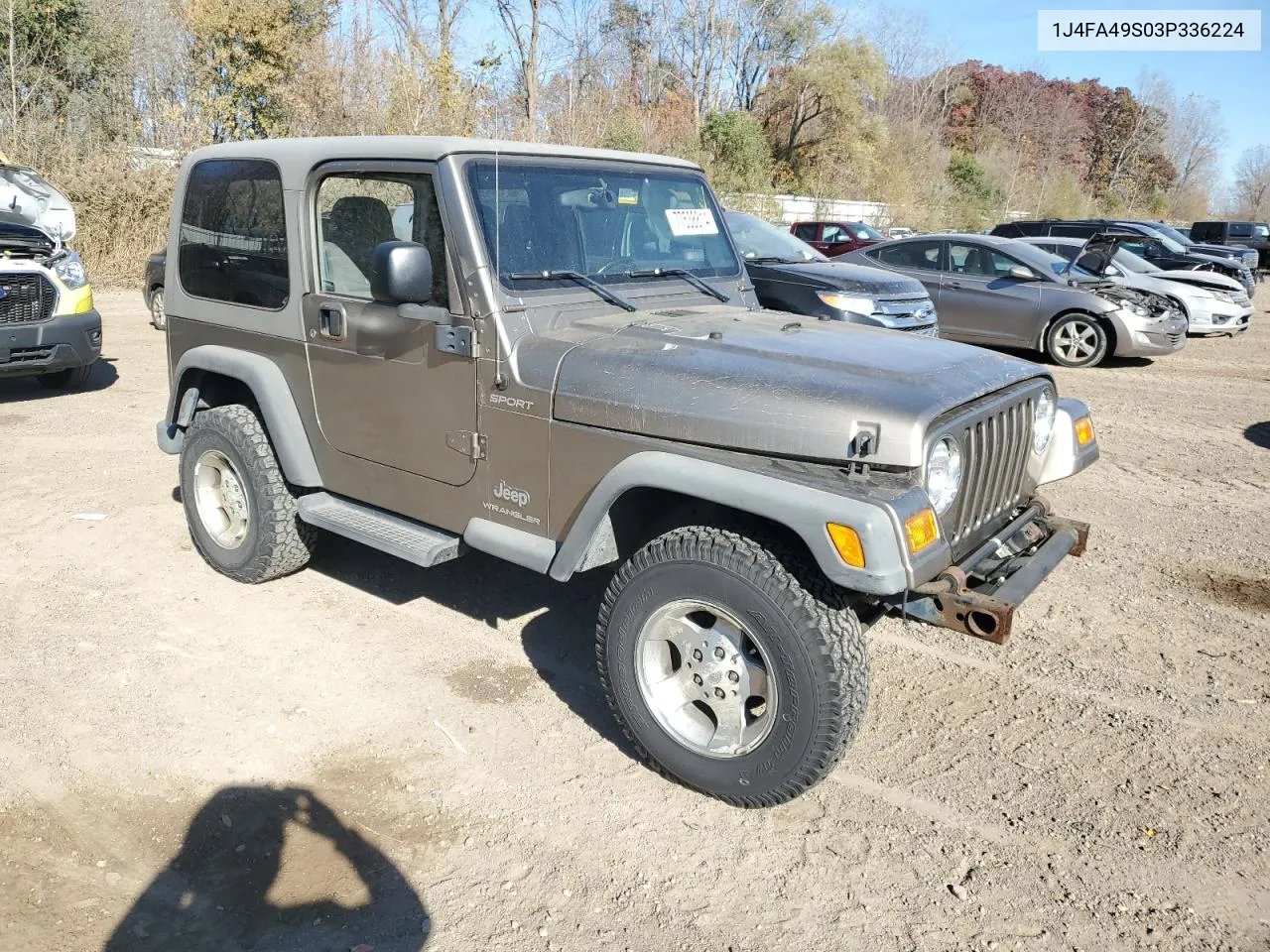 2003 Jeep Wrangler / Tj Sport VIN: 1J4FA49S03P336224 Lot: 77538814