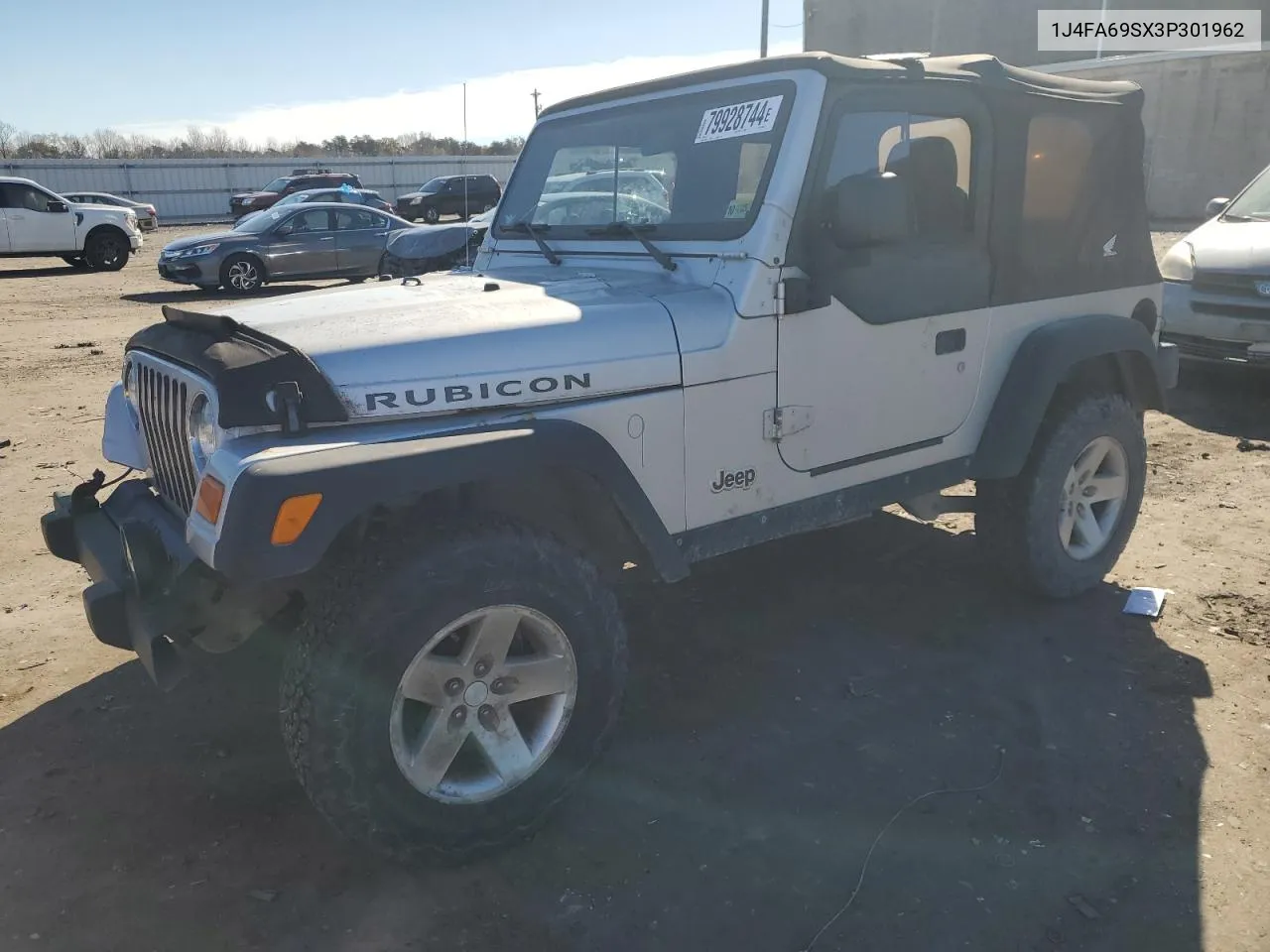 2003 Jeep Wrangler / Tj Rubicon VIN: 1J4FA69SX3P301962 Lot: 79928744