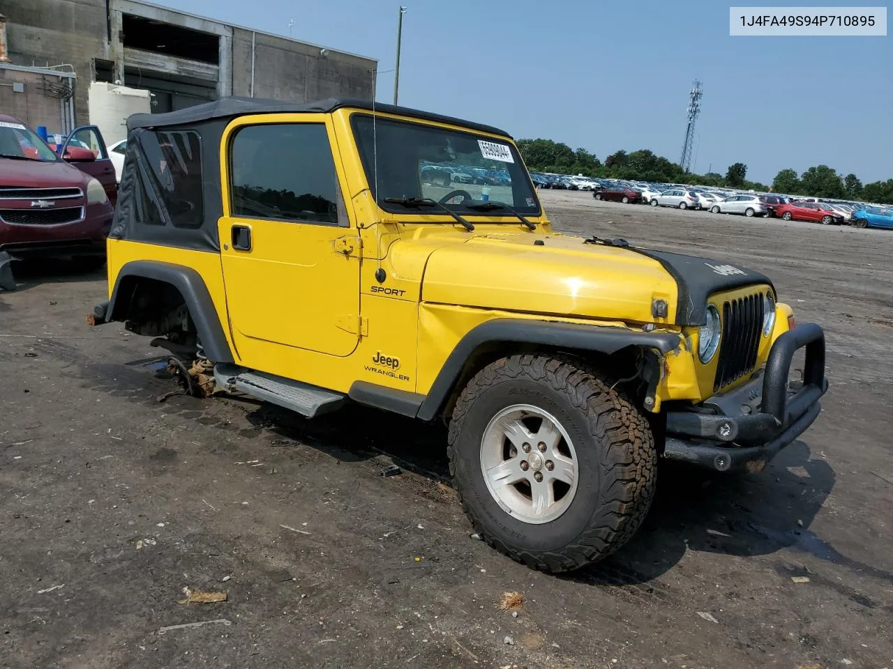 2004 Jeep Wrangler / Tj Sport VIN: 1J4FA49S94P710895 Lot: 65909044