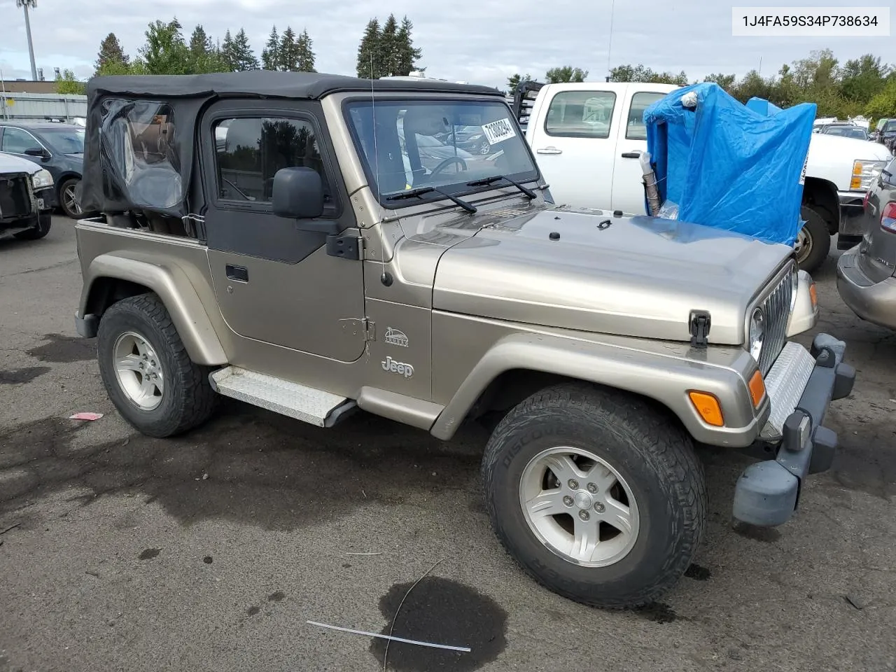 2004 Jeep Wrangler / Tj Sahara VIN: 1J4FA59S34P738634 Lot: 71308294