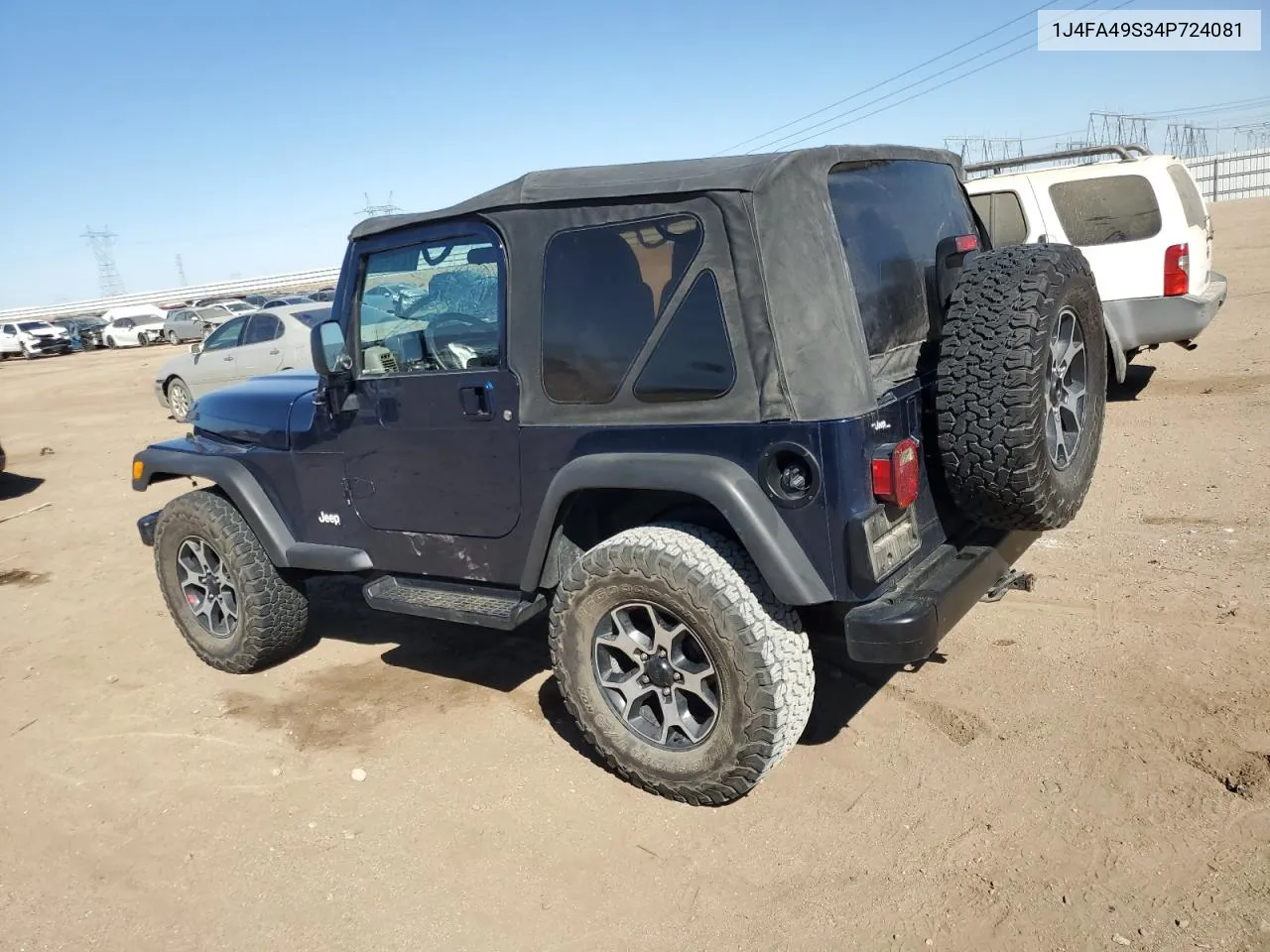 1J4FA49S34P724081 2004 Jeep Wrangler / Tj Sport