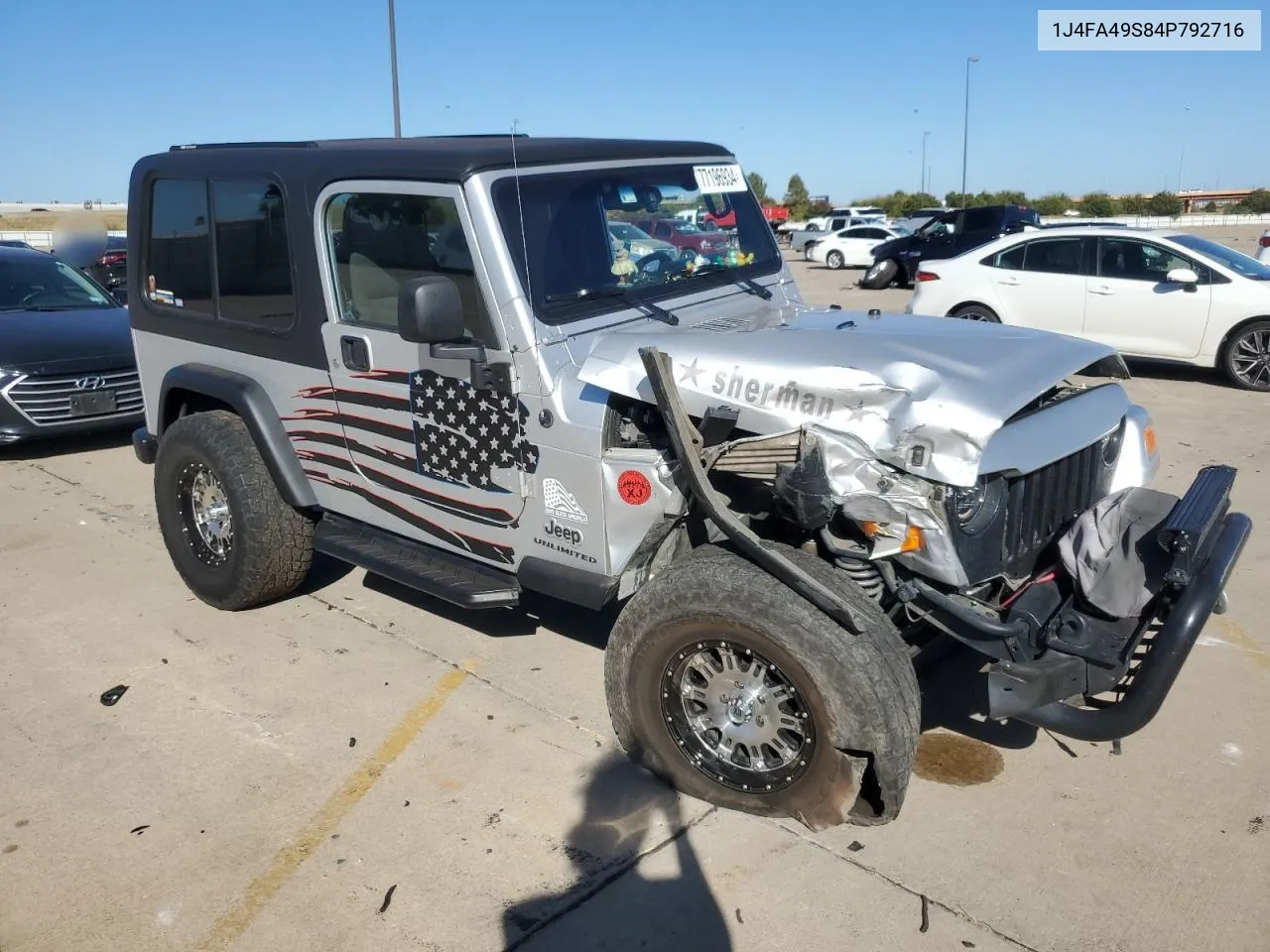 2004 Jeep Wrangler / Tj Sport VIN: 1J4FA49S84P792716 Lot: 77196934