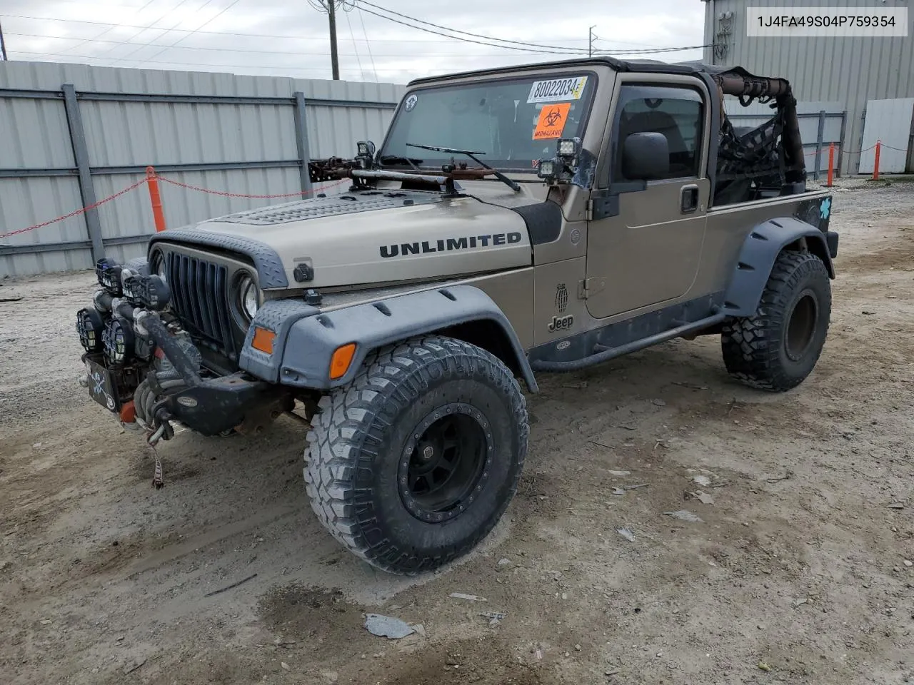 2004 Jeep Wrangler / Tj Sport VIN: 1J4FA49S04P759354 Lot: 80022034