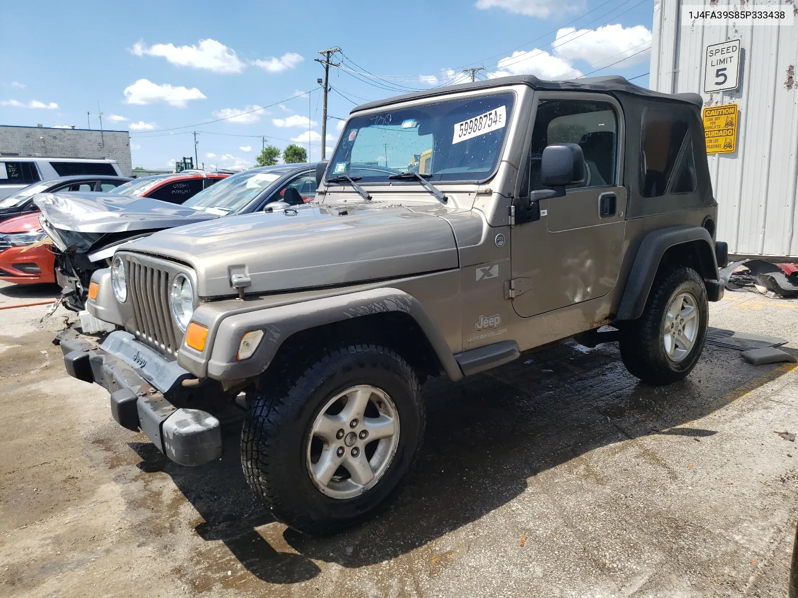 2005 Jeep Wrangler X VIN: 1J4FA39S85P333438 Lot: 59988754