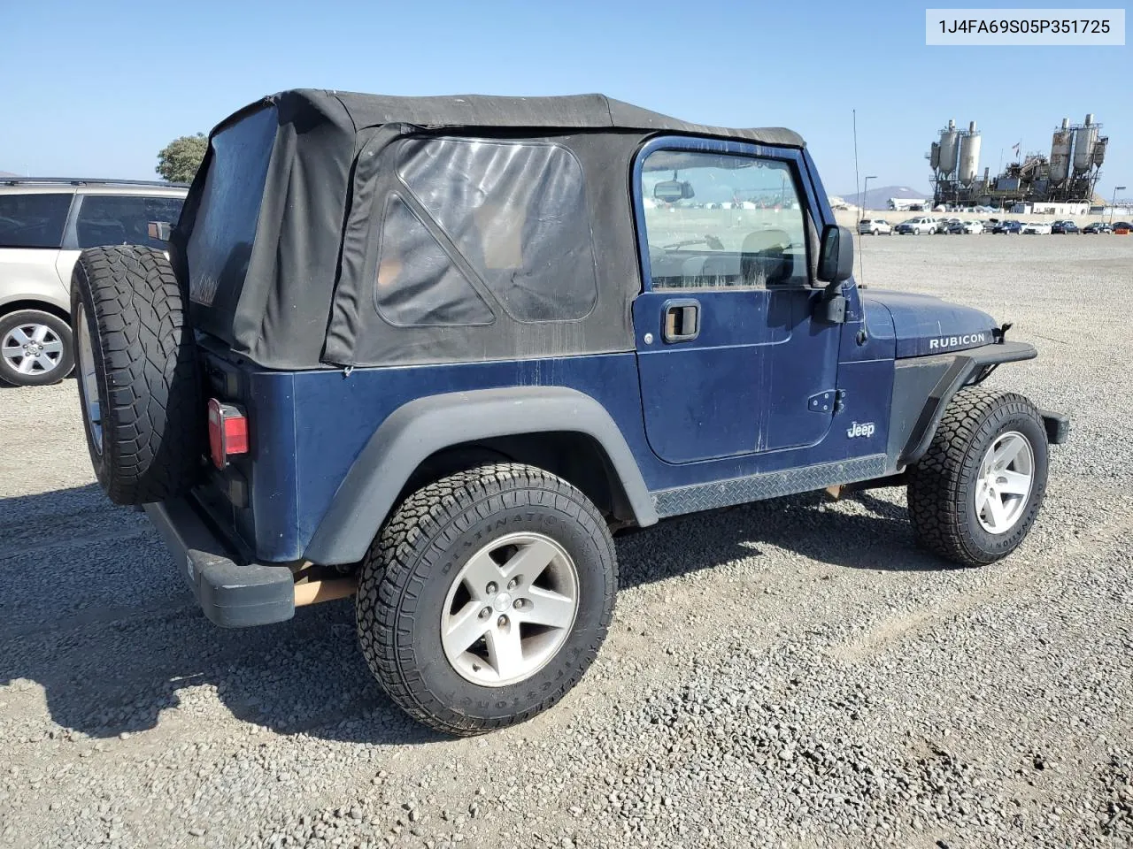 2005 Jeep Wrangler / Tj Rubicon VIN: 1J4FA69S05P351725 Lot: 71411904