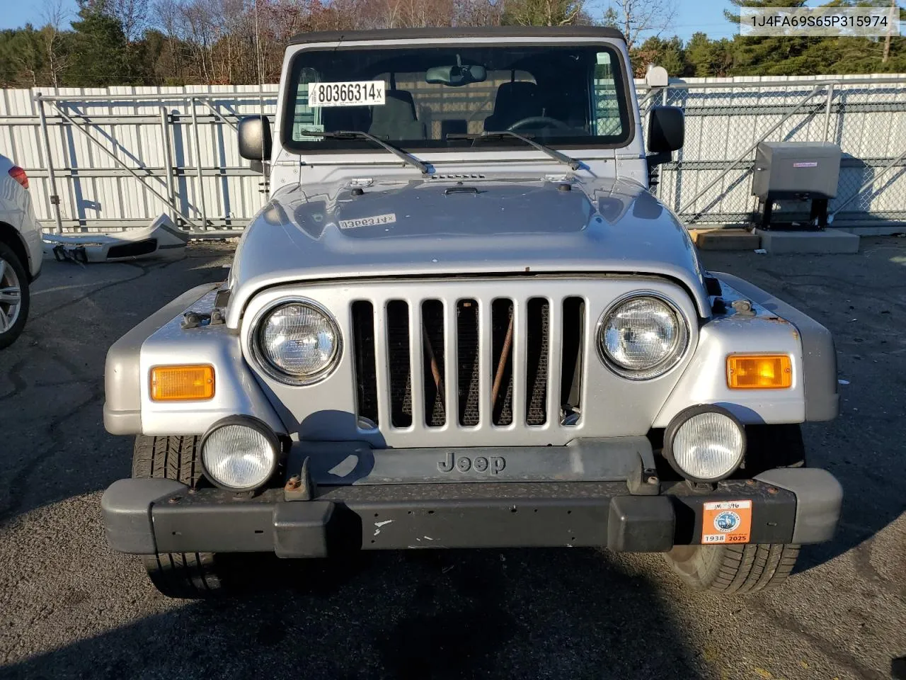 2005 Jeep Wrangler / Tj Rubicon VIN: 1J4FA69S65P315974 Lot: 80366314