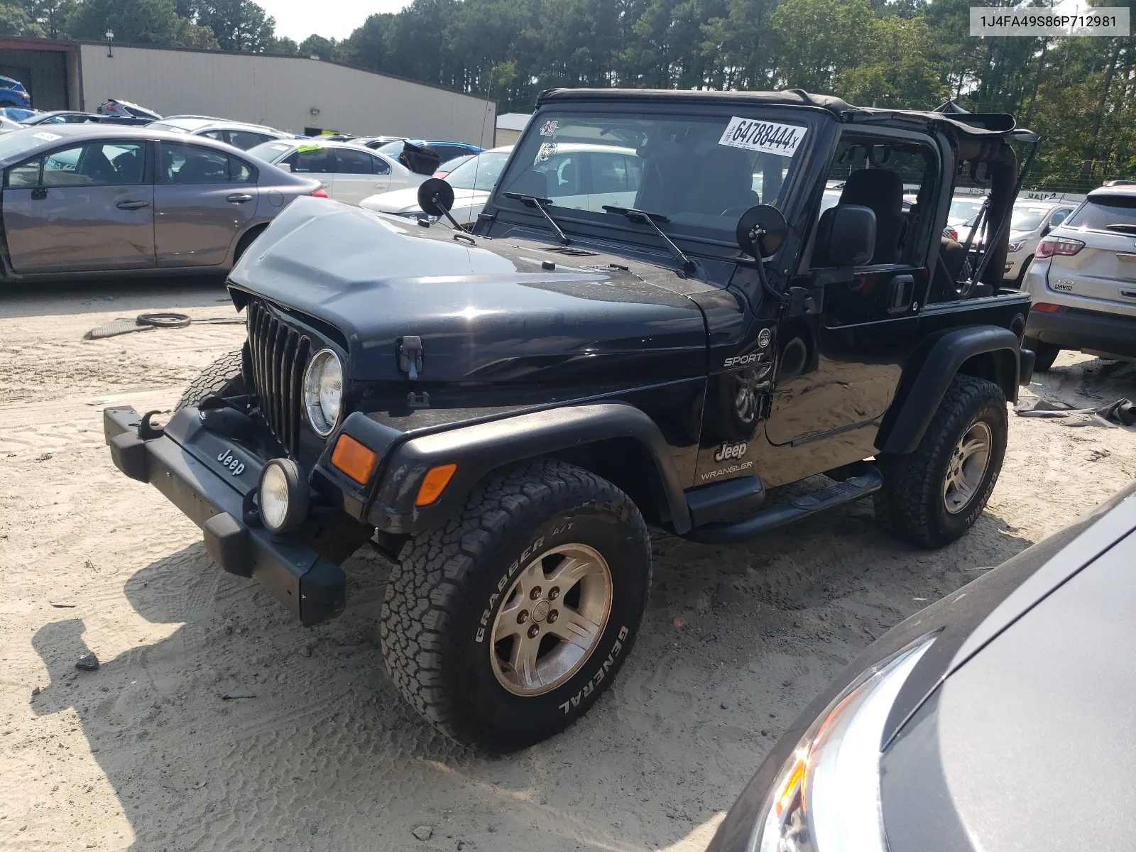 2006 Jeep Wrangler / Tj Sport VIN: 1J4FA49S86P712981 Lot: 64788444