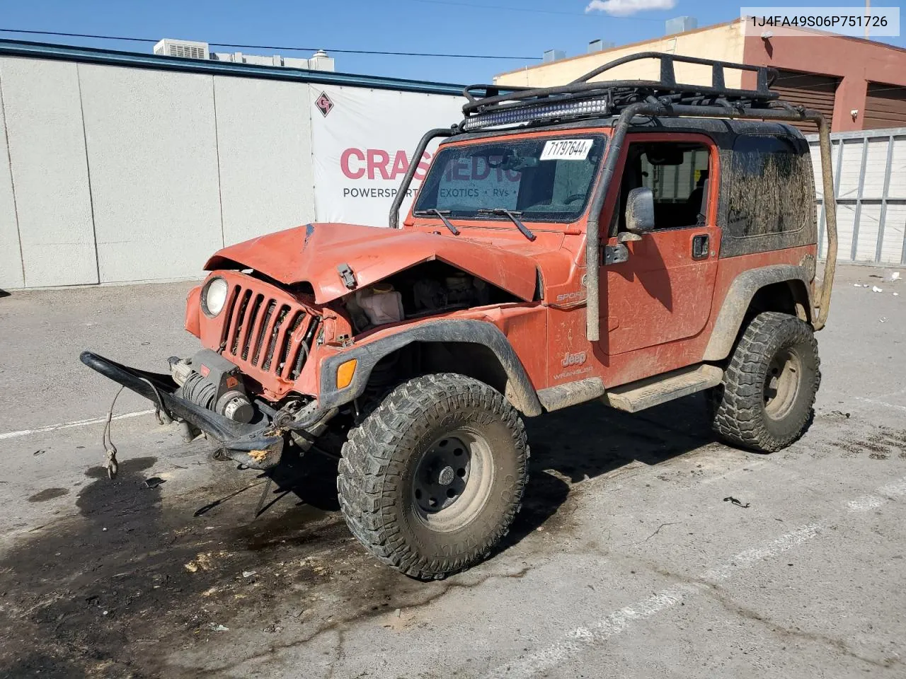 2006 Jeep Wrangler / Tj Sport VIN: 1J4FA49S06P751726 Lot: 71797644