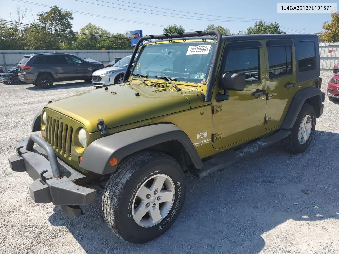 2007 Jeep Wrangler X VIN: 1J4GA39137L191571 Lot: 70510984