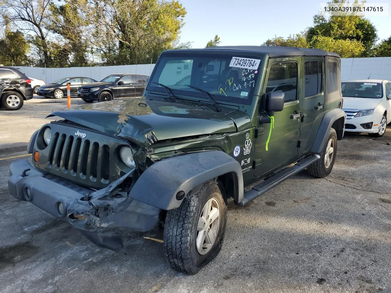 2007 Jeep Wrangler X VIN: 1J4GA39187L147615 Lot: 73439764